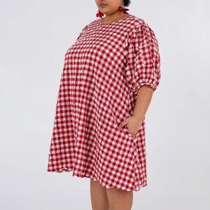 Wray Orion Dress in Lipstick Check